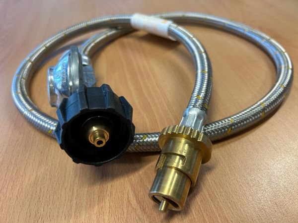 The 135cm stainless-steel braided hose used in vehicle drawer cookers
