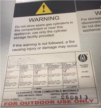 Figure G 15: Information Data Plate including certification number, warning, and certification label