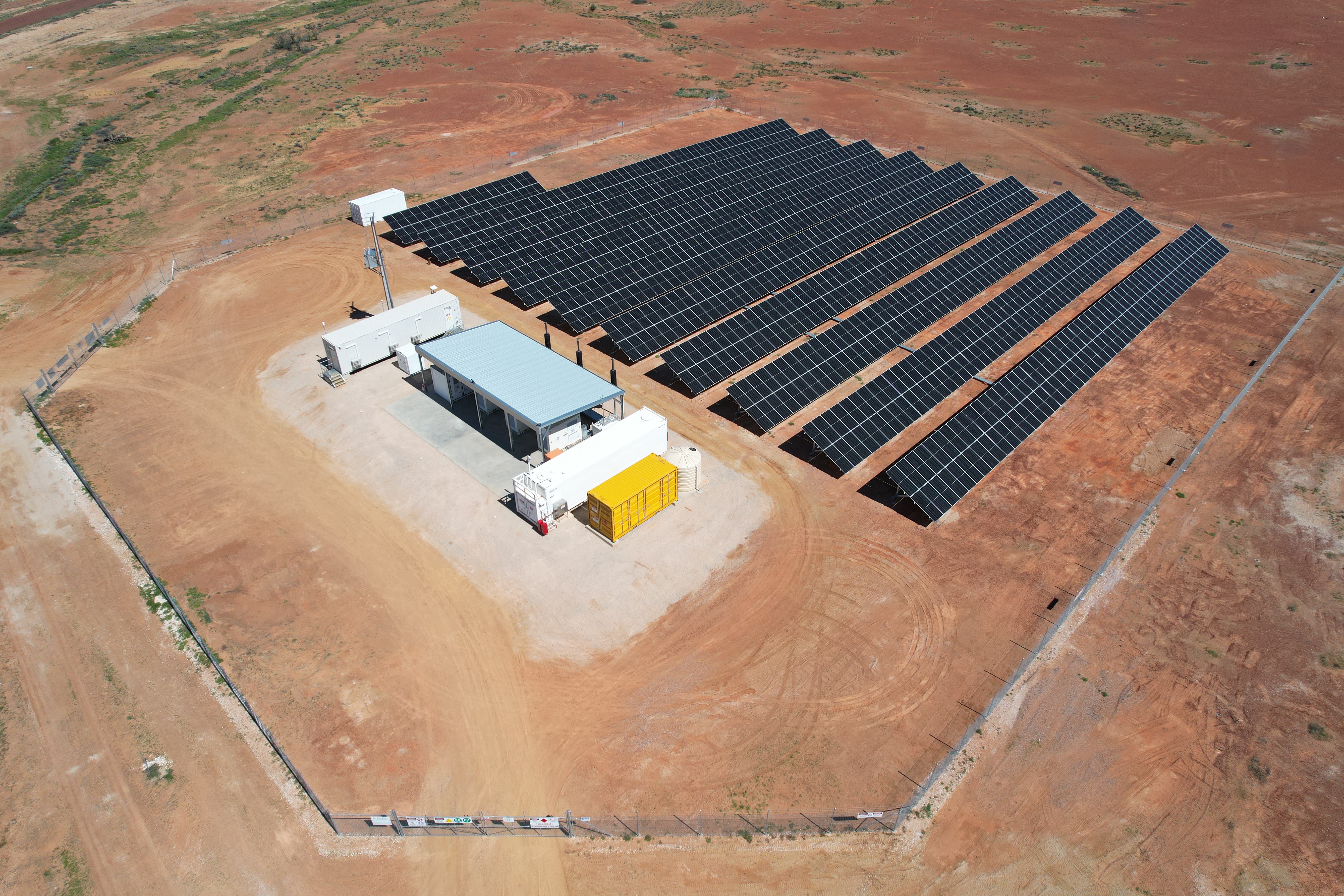 Overhead image of power station located in Oodnadatta