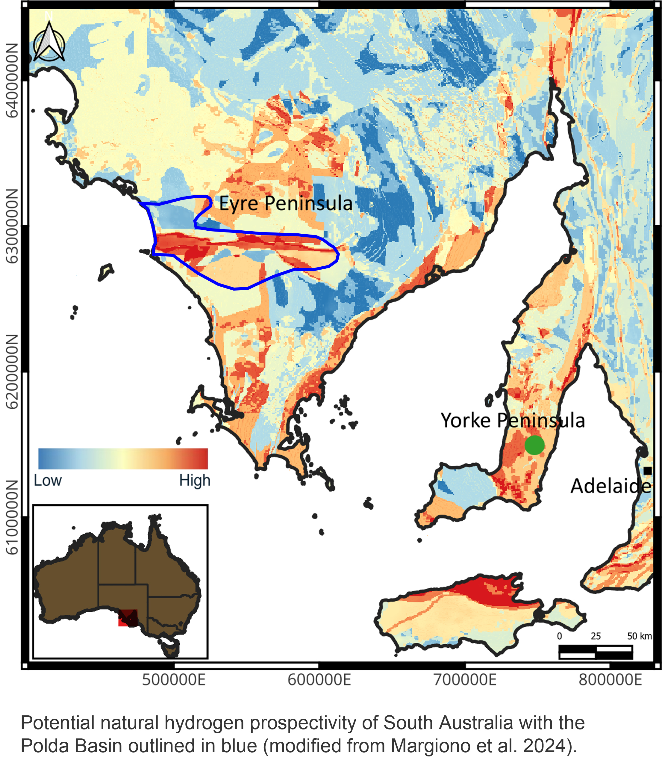 Polda Basin hydrogen prospectivity