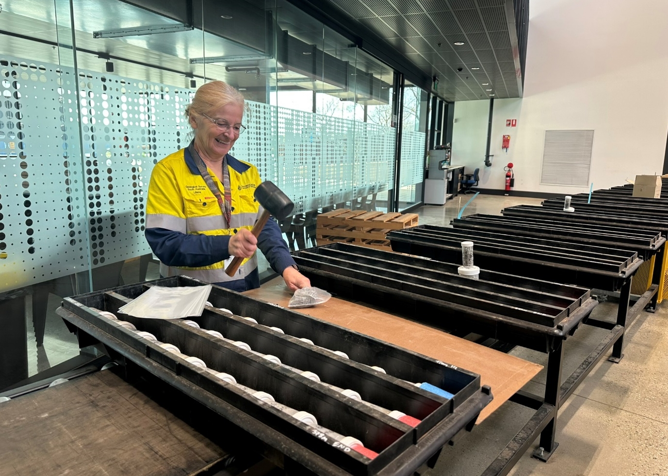 A Geologist preparing samples for palynology.