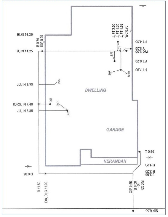 Appendix 8: Example of an internal drain as Constructed Drawing