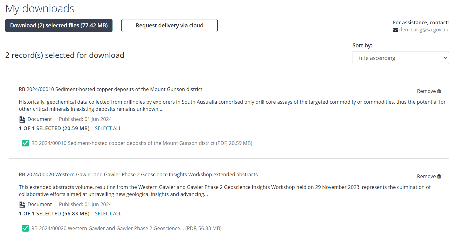 Screenshot of my downloads